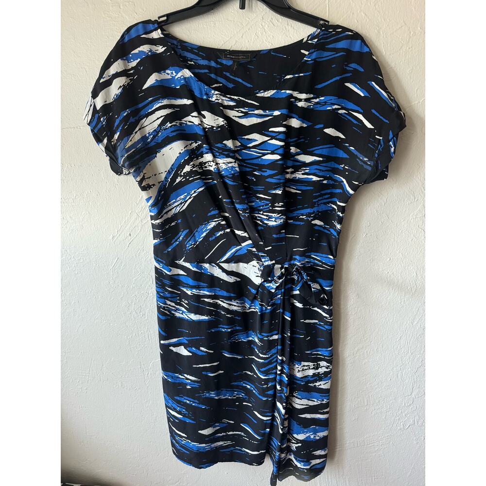 BCBG MaxAzria Multicolor Faux Wrap Silk Dress Size M